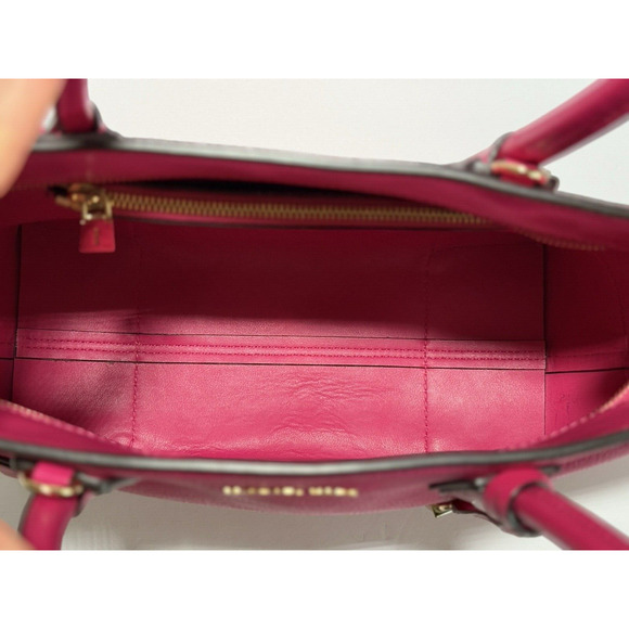MICHAEL KORS STUDIO Mercer Corner Center Zip Leather Tote Bag/Purse Ultra Pink - Picture 9 of 16